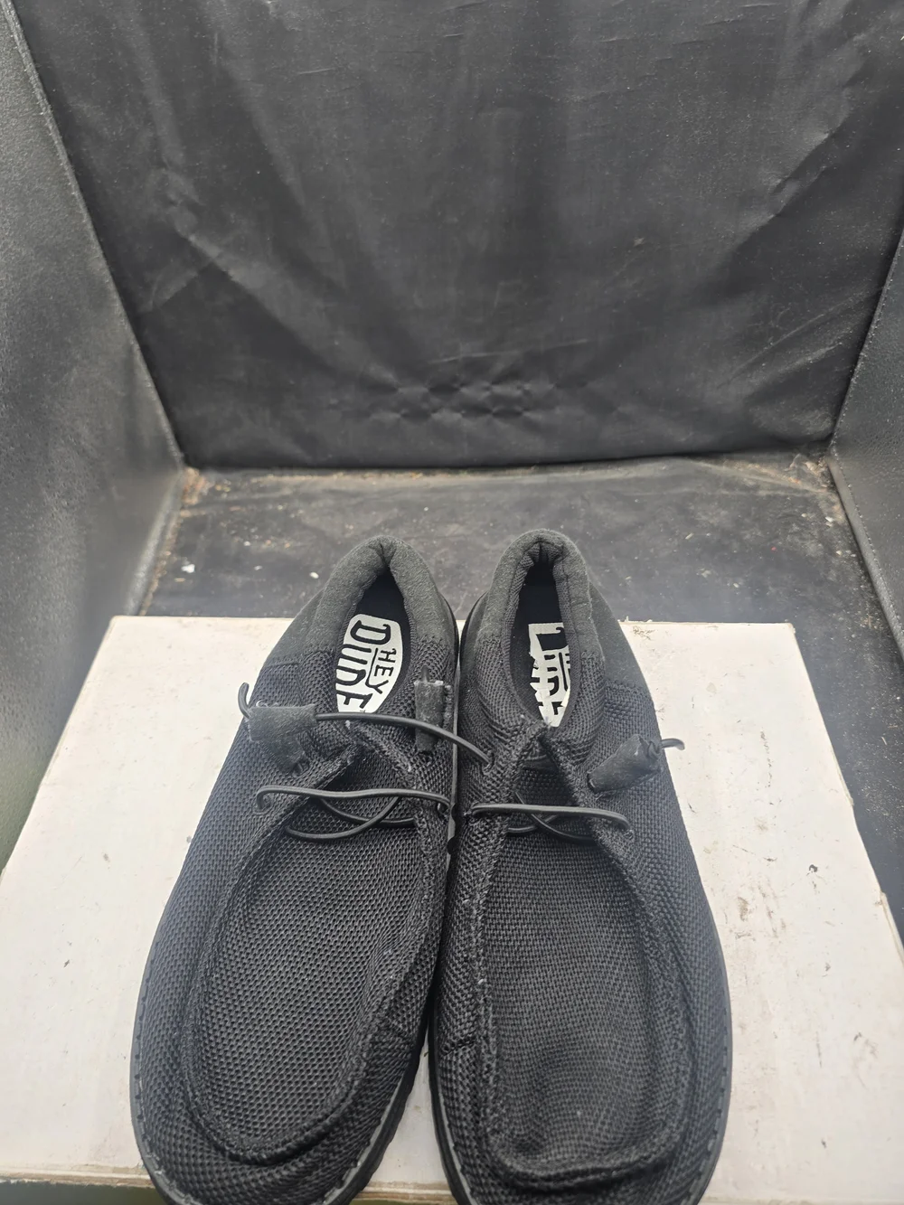 Hey Dude Men's Black Mesh Slip-On Loafers